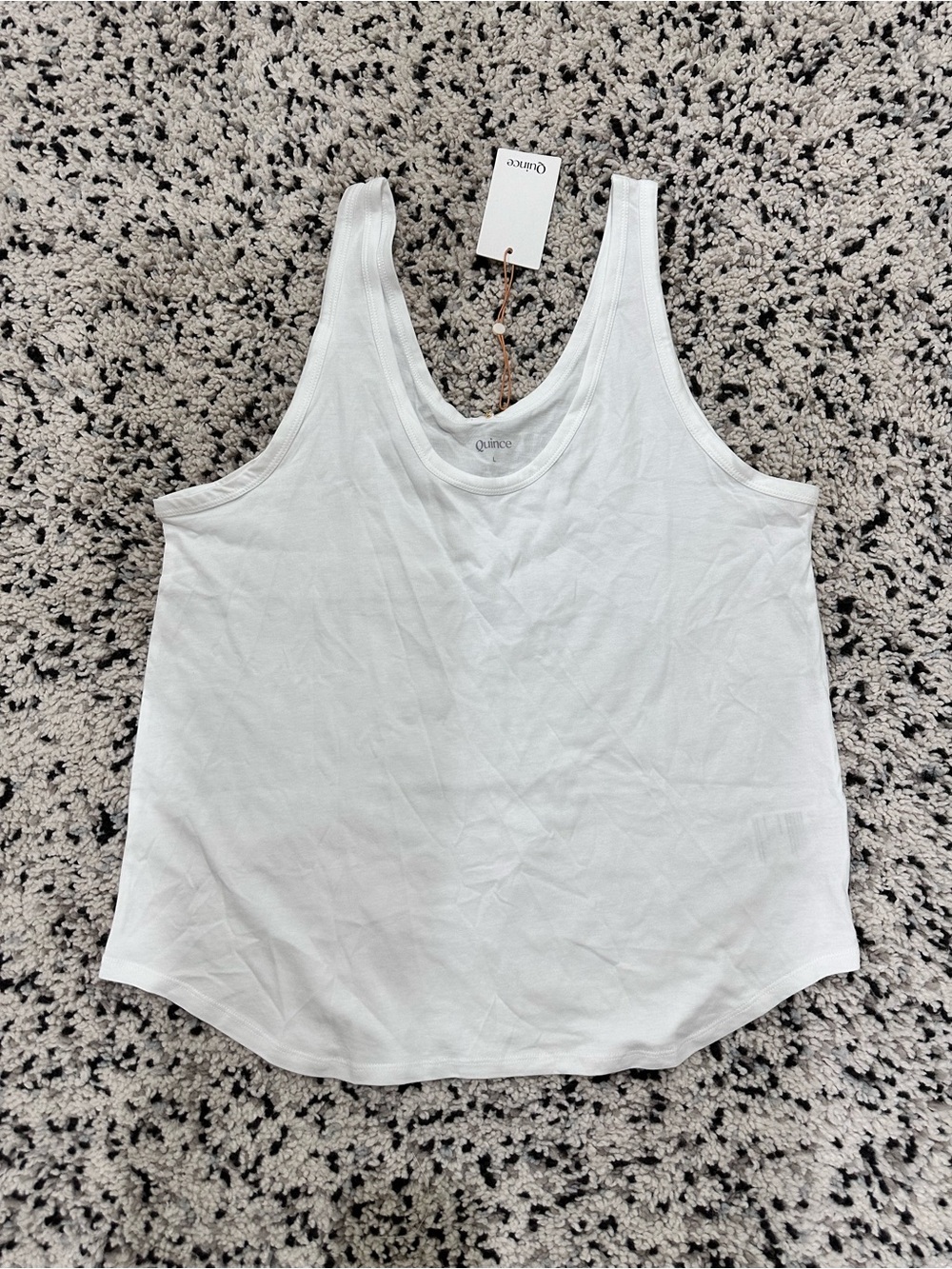 Quince White Scoop Neck Tank Top